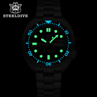 Montre de plongée pour homme SD1972 STEELDIVE de haute qualité avec mouvement automatique NH36, étanche à 200 m, avec fonction date.