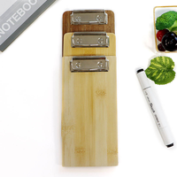 Porte-menu en bambou avec clip métallique, porte-menu en bois personnalisé avec logo pour restaurant, café, hôtel