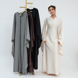 2026 Loriya New Eid Abaya Islamic Clothing Modest Women's Dresses Closed Abaya With Lace <strong>Kaftan</strong> Abaya Women Muslim Dress <strong>Summer</strong> - Product Image 2