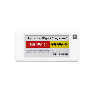 Étiquette de rayon électronique MinewTag 2,13 pouces, 4 couleurs, encre électronique, plastique ABS, économie d'énergie, mise à jour sans fil, certifiée CE/FCC/RoHS, vente au détail - Product Image 1