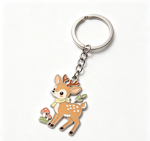 Personalized Metal Key Chain Deer Shape Zinc Alloy Enamel <b>Keyring</b> Cute Gift for Zoo Souvenir and Kids - Product Image 4