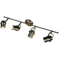 Lustre et suspension de style industriel moderne à 4 lumières, rail fixe, nickel brossé, douille GU10 pour la décoration d'hôtel et d'appartement