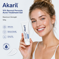 Akaril 100g Peróxido de Benzoilo 10% Gel para el Tratamiento del Acné, Máxima Potencia, Sin Aceite, Absorción Rápida, Probado por Dermatólogos