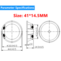 Speaker Ultrasonik Berkualitas Tinggi 4140 41*14mm, Speaker Film Hitam 41mm Tahan Air untuk Mengusir Burung dan Tikus
