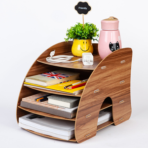 Organisateur de bureau en bois personnalisable Foska Premium, organisateur de documents de bureau en bois incurvé en forme d'éventail pour le bureau et l'école - Product Image 5