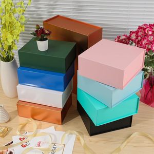 Boîte cadeau verte avec couvercles pour cadeaux, ruban et papier autocollant imprimable DIY inclus, boîte de demande en mariage pour demoiselle d'honneur - Product Image 6