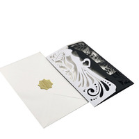 Invitations d'impression personnalisées de magnifiques cartes de mariage européennes découpées au laser avec enveloppe pour douche nuptiale