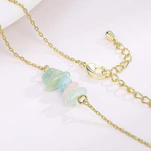 Collar de piedra Natural Halskette, collar de piedras curativas de cristal chapado en oro de 14K/18K, collar con colgante de cuarzo rosa, joyería - Product Image 4