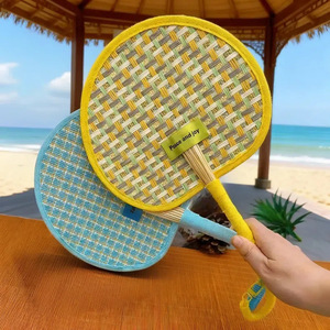 Handmade Woven Palm Leaf Fan Lightweight Foldable Manual Handheld Fan For Outdoor Use Children's Day Gift - Product Image 1