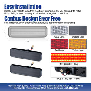 Lot de 4 feux latéraux pour voitures classiques <span class=keywords><strong>Dodge</strong></span>/Plymouth <span class=keywords><strong>1971</strong></span>-1993, lampes de pare-chocs, réflecteurs, feux de signalisation - Product Image 4