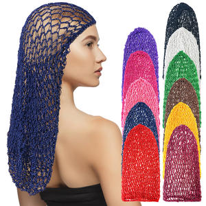 Bonnet de <span class=keywords><strong>nuit</strong></span> respirant long en crochet fait main <span class=keywords><strong>pour</strong></span> femmes, protection des <span class=keywords><strong>cheveux</strong></span>, coiffage, soin de <span class=keywords><strong>nuit</strong></span> - Product Image 1
