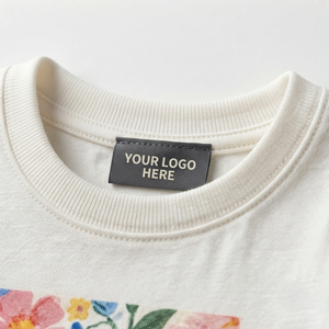 Camiseta blanca con mangas abullonadas para niñas, estampado de flores Good Vibes, conjunto de primavera de algodón suave, ropa informal cómoda - Product Image 4