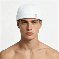 Casquettes sans visière avec logo brodé personnalisé, style Docker, casquette tendance avec logo, casquette unisexe rétro sans visière, casquette de baseball