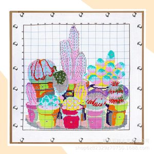 Wooden Needlework Stretch Rod <b>Canvas</b> <b>Frame</b> Square Shape Handmade Embroidery Craft Wall Hanging - Product Image 1