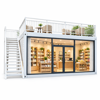 Conteneur mobile de 20 pieds en panneaux sandwich d'acier respirants préfabriqués en kit, design ferme, pour hôtel, bureau, boutique ou villa