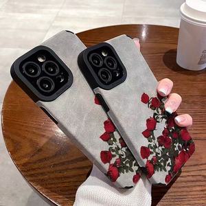 <span class=keywords><strong>Red</strong></span> Rose mềm TPU da điện thoại di động bìa chống thả vỏ điện thoại với mô hình cho iPhone x XR 11 12 13 14 15 16 17 Pro Max - Product Image 1