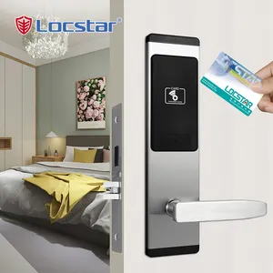 Locstar Best Selling Security Rf Card Management System Software Electronic Keyless Door Lock For Hotel Front Doors