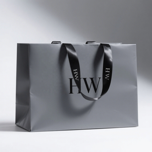 Bolsas <span class=keywords><strong>de</strong></span> Regalo Mini Personalizadas al por Mayor, Ecológicas, <span class=keywords><strong>de</strong></span> Cartón Marfil, con Logotipo <span class=keywords><strong>de</strong></span> Marca <span class=keywords><strong>de</strong></span> Lujo Impreso, con Asa Plana <span class=keywords><strong>de</strong></span> Algodón y Cinta - Product Image 1