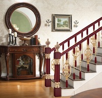 Bronze de luxe avec balustrade d'escalier en marbre ss304 main courante rampe de balustrade avec couleur