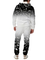 Setelan Hoodie dan Celana Olahraga Kasual Pria Ukuran Besar 100% Poliester Bernapas dengan Cetakan Digital 3D Gradasi, Cocok untuk Hadiah