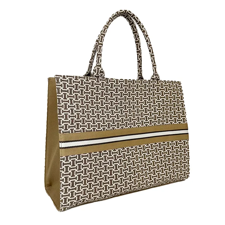 2023 Womens Handbag New Canvas Large Capacity Shopping Bag Fashion Embroidery Handbag