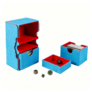 Large and Extremely Robust Premium PU Leather Deck <b>Box</b> with Two <b>Removable</b> Card Holders Holds up to 200 Double-Sleeved Cards - Product Image 3