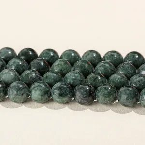 Commercio all'ingrosso naturale verde scuro perline rotonde perline sciolte diaspro bracciale fatto a mano accessori per gioielli fai da te perline