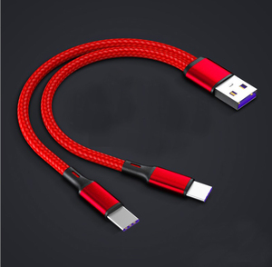 2in1 5A 20เซนติเมตรสายสำหรับ2 In 1 2in1คู่2 <span class=keywords><strong>Iphone</strong></span> ชาร์จเร็วสายข้อมูลสายไฟถักสายไนลอน - Product Image 2