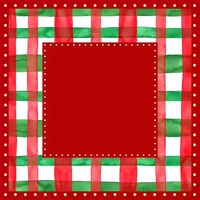 Alas Mahjong Natal Motif Kotak-Kotak Merah Hijau, Tengah Merah dengan Pinggiran Titik Emas, Alas Permainan Karet Anti-Selip, Hadiah Liburan
