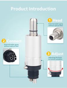 5Pcs/Kit Handpiece Gigi Kecepatan Tinggi & Rendah AirTurbine Lurus Contra Angle Air Motor 2/4 Lubang Alat Pemoles Gigi - Product Image 6