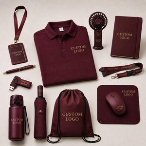 Coffret cadeau d'entreprise personnalisable pour la reconnaissance des employés, comprenant un carnet, un stylo, un parapluie et un ventilateur, idéal pour les équipes de bureau. - Product Image 1