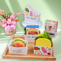 Boîte d'emballage coréenne pour sandwichs, boîte tendance jetable pour toasts et œufs épais, boîte à hamburger en papier, boîte à emporter pour petit-déjeuner