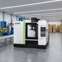 Centre d'usinage horizontal à trois axes, conception à rails entièrement rigides, forte rigidité, forte absorption des chocs, 3 broches, CNC MITSUBISHI