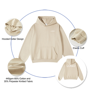 Envío de la gota con 1 pieza Unisex Heavyweight Poly Cotton Hoodies a granel para DTG Personalización Pullover Hoodies - Product Image 2