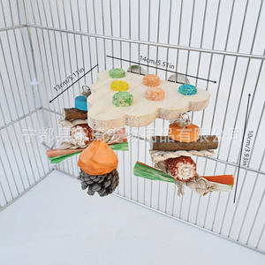 Papegaaien Speelgoed Loskoppelen Platform Vermakelijk Met Pioenen Xuan Feng Vogel Speelgoed Slijpen Mond Hout Dennenappel Bijten Touw - Product Image 6