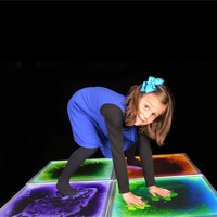 Dalles de sol sensorielles liquides aux couleurs vives RGB pour enfants, danse, LED illuminées, matériau PVC, imperméables