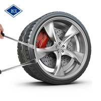 Kit de réparation de pneus 13 pièces en acier trempé avec leviers à pneus, protections de jantes et clé à valve pour voiture et moto