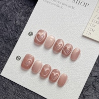 Nouveauté 2026 Faux Ongles Faits Main de Luxe Longs Forme Ballerine Coffin avec Diamants à Coller