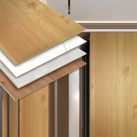 Panneau mural moderne imperméable et ignifuge en PVC WPC Panneau à lamelles cannelées composite en plastique et bois pour revêtement d'hôtel intérieur TV