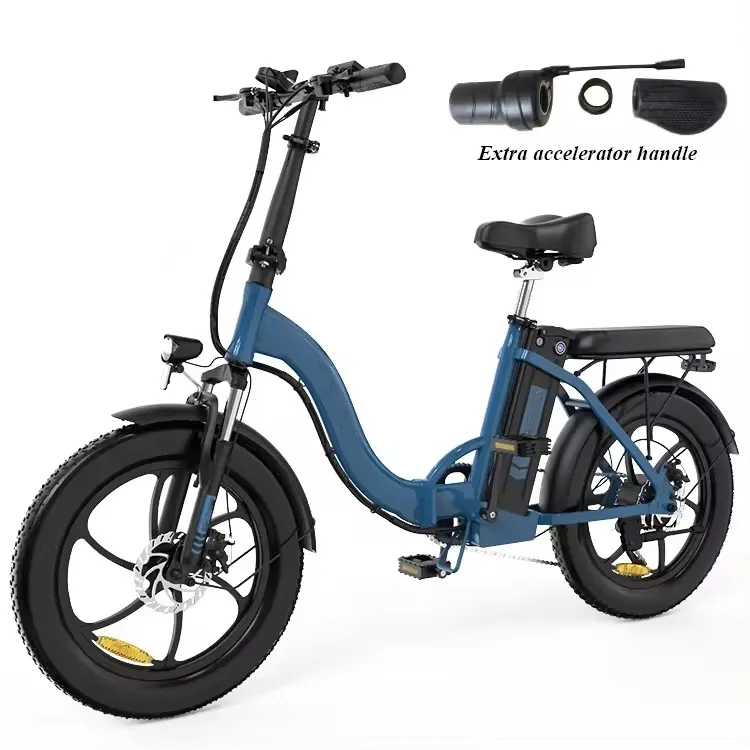 OEM ODM kaliteli 250W 36V Motor elektrik şehir hibrid bisiklet tam süspansiyon e-mtb 20 inç yağ lastik katlanır elektrikli yol bisikleti
