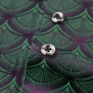 Camisa informal <span class=keywords><strong>de</strong></span> satén <span class=keywords><strong>de</strong></span> gama alta para hombre, camisa con estampado Vintage <span class=keywords><strong>de</strong></span> manga larga italiana <span class=keywords><strong>de</strong></span> un solo pecho verde <span class=keywords><strong>pavo</strong></span> real para banquete <span class=keywords><strong>de</strong></span> boda - Product Image 4