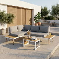 Canapés sectionnels modernes en forme de L, ensemble de meubles de salon de luxe en aluminium pour l'extérieur, pour la cour et le parc, durables et imperméables