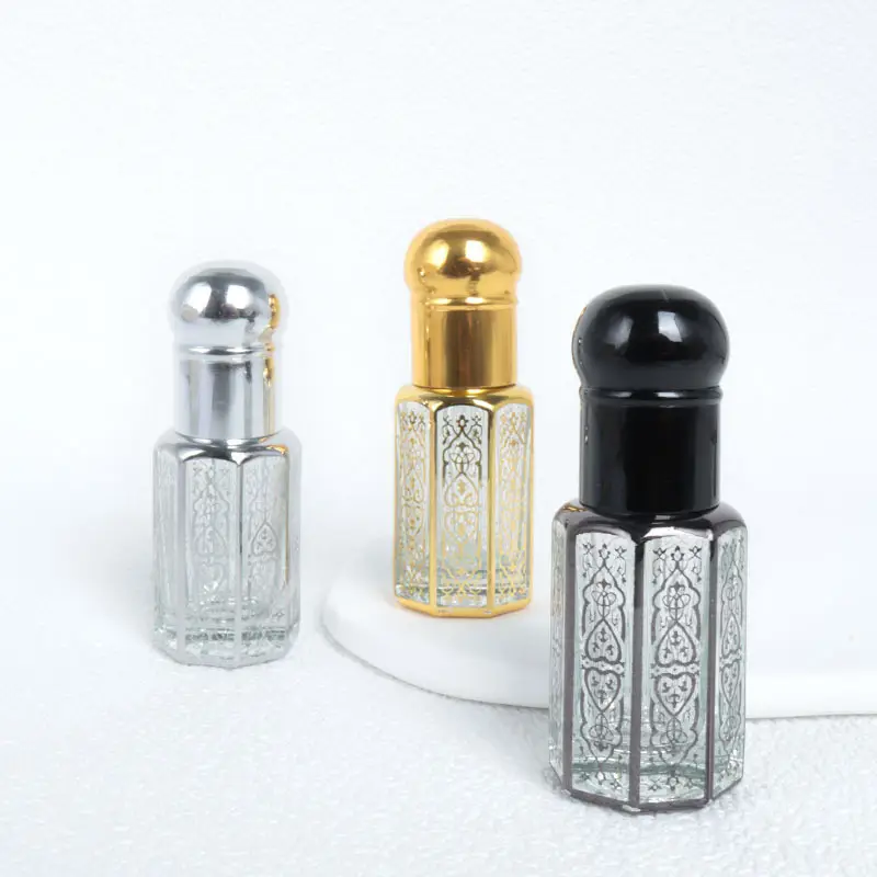 Groothandel Custom Geur Attar 3Ml 6Ml 12Ml Mini Glas Parfum Olie Roller Fles Met Kleur Cover