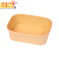 Conteneur alimentaire en papier kraft écologique avec couvercle transparent, boîte à emporter jetable, boîte d'emballage alimentaire