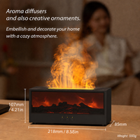 Difusor de Aroma con Llama de Chimenea ODIS, Humidificador Ultrasónico de Aceites Esenciales de 150 ml con Temporizador y Apagado Automático, Silencioso para el Hogar
