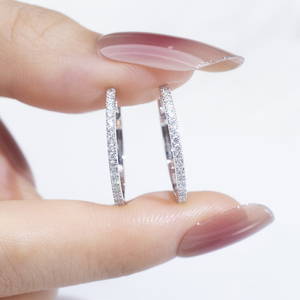 Pendientes de Diamantes Cultivados en Laboratorio con Corte Redondo de Plata 925 MSE-649 en Oferta - Product Image 3