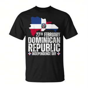 Camiseta del Día de la Independencia de República Dominicana, Ropa Promocional Personalizada con Bandera y Mapa para Celebración - Product Image 3