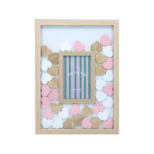 Wooden Wedding Guest <strong>Book</strong> Alternative Large Rustic <strong>Visitors</strong> <strong>Book</strong> with Hearts Wood Photo Frame Drop Box Wedding Decoration - Product Image 1