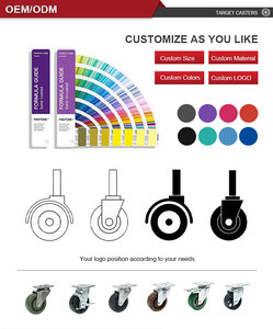 Roulette de 3 pouces en plastique PP pivotante pour service léger Roue à tige filetée pour chariot à poubelle - Product Image 4