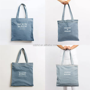 <span class=keywords><strong>Bolso</strong></span> Vaquero al por Mayor, Diseño Personalizado de Fábrica, Logotipo Personalizado, Hecho a Mano, Gran Capacidad, <span class=keywords><strong>Bolso</strong></span> Tote de Lona Básico en Blanco, de Algodón y Mezclilla - Product Image 5